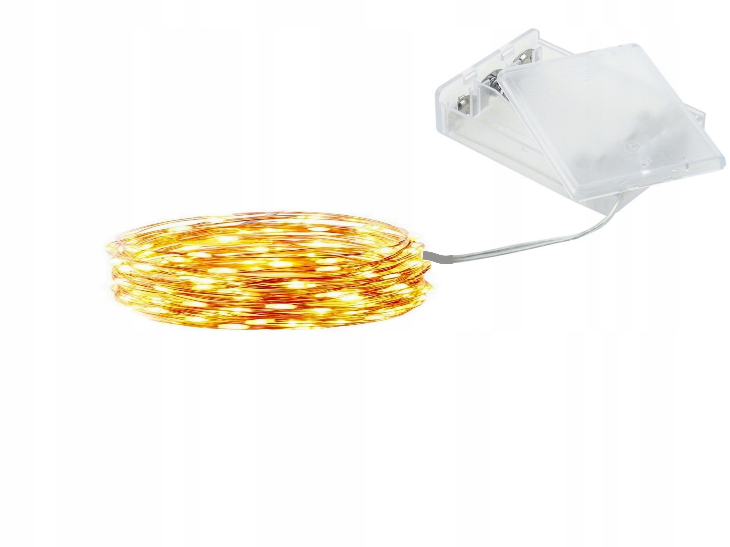 Lampki druciki 20 LED na baterie 2m białe ciepłe
