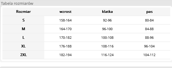 BIELIZNA TERMOAKTYWNA KOMPLET USTERM r. XL EAN (GTIN) 5907522969608