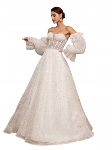 Shein Svatební Šaty Ecru Princessa Do Země 34 L