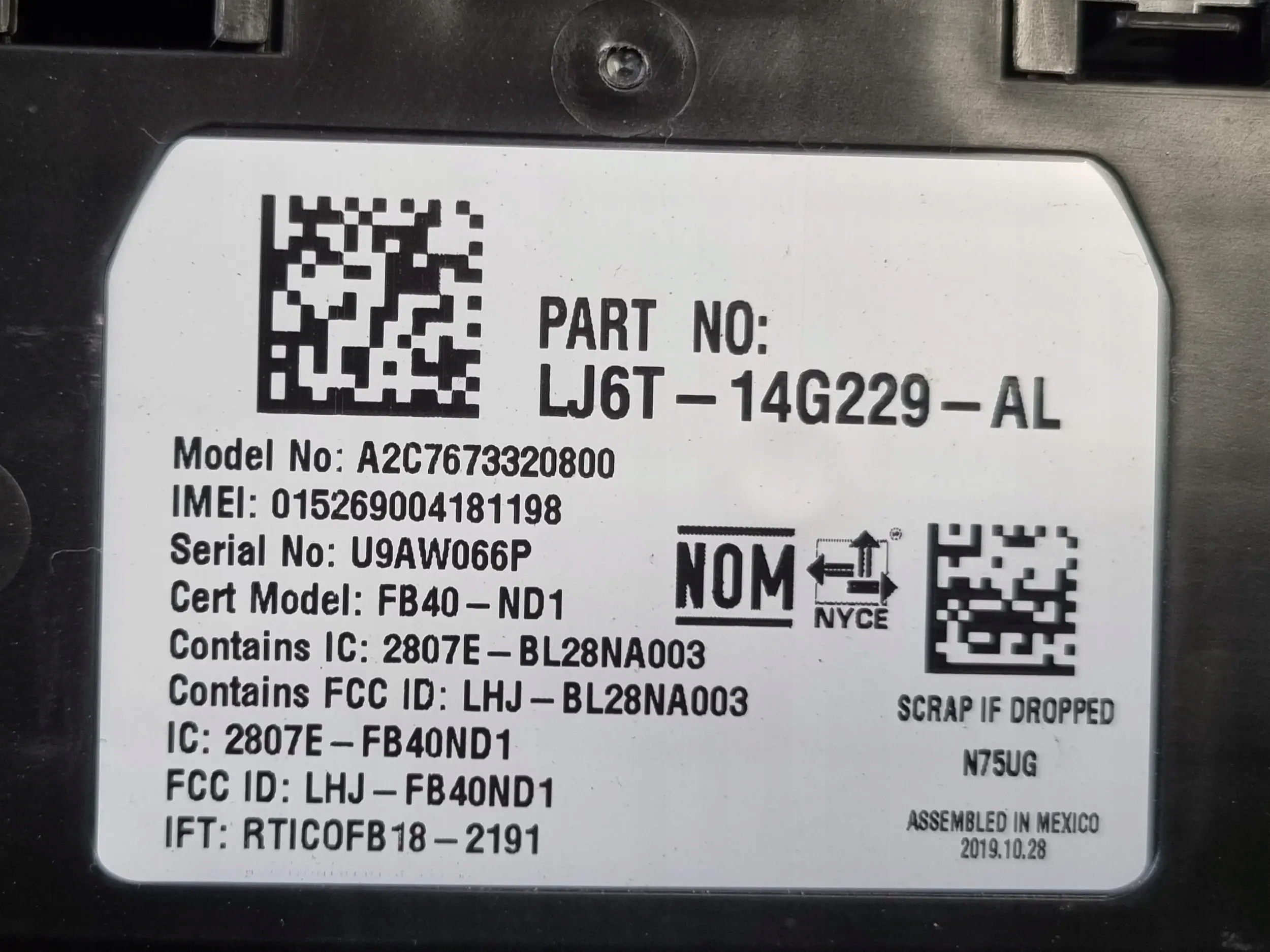 Ford Escape IV 2020 Moduły komfortu Producent części Ford OE