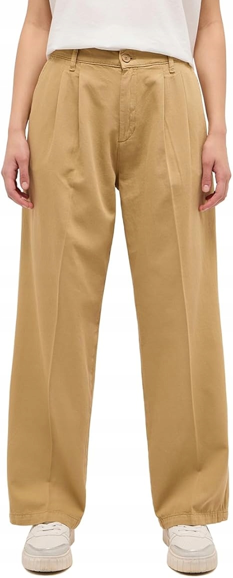 Mustang Béžové Dámské Chinosy Z Bavlny S Lenem 29/30 6FA