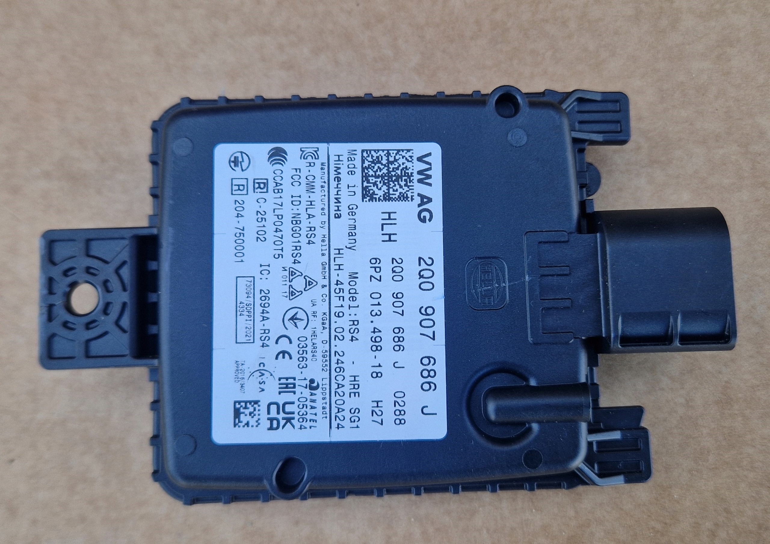 RADAR ASYSTENT PASA VW SKODA AUDI 2Q0907686J ORYG