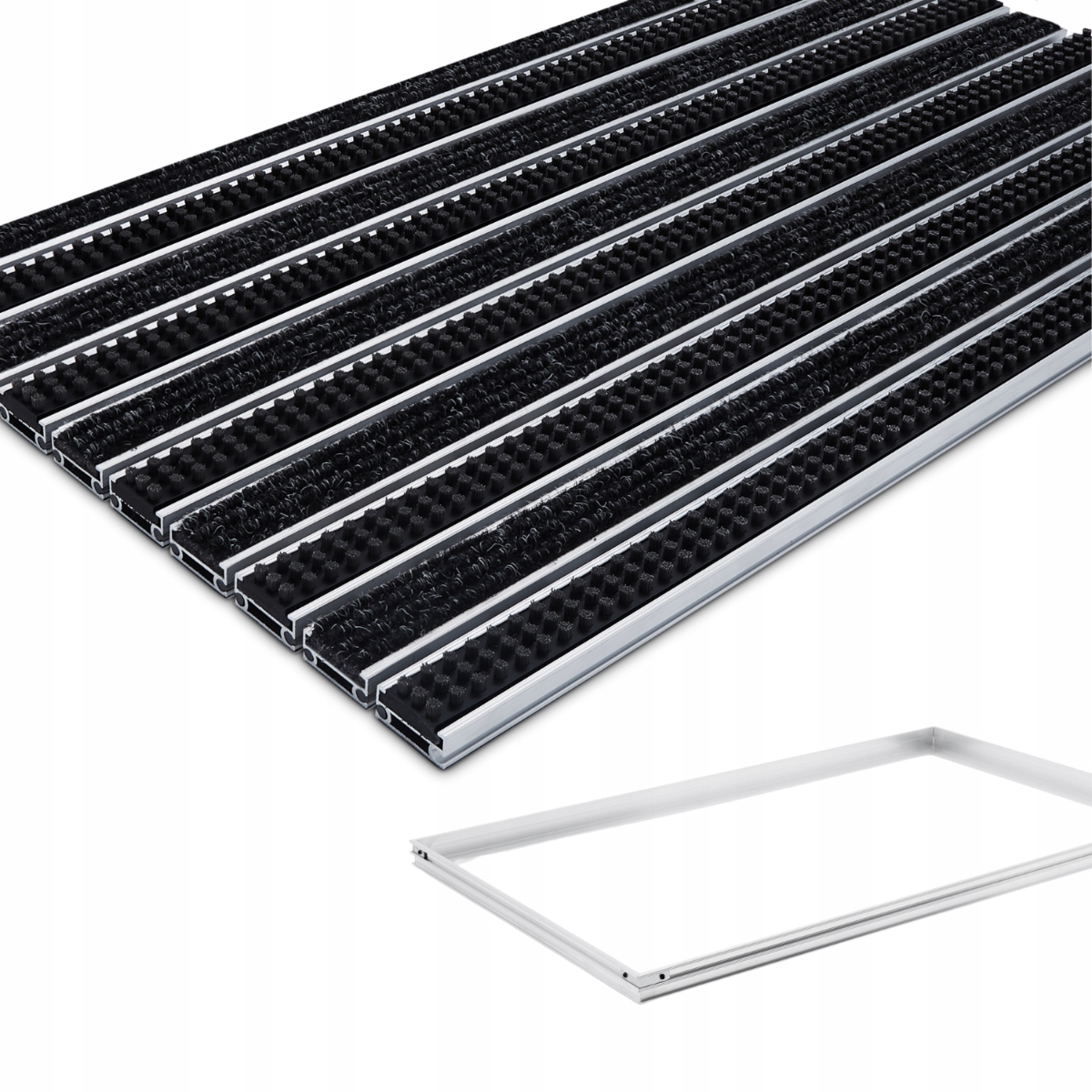 Polentex Rohožka Aluminiová Podložka Ryps Kefa Rámček 150x120 17 mm