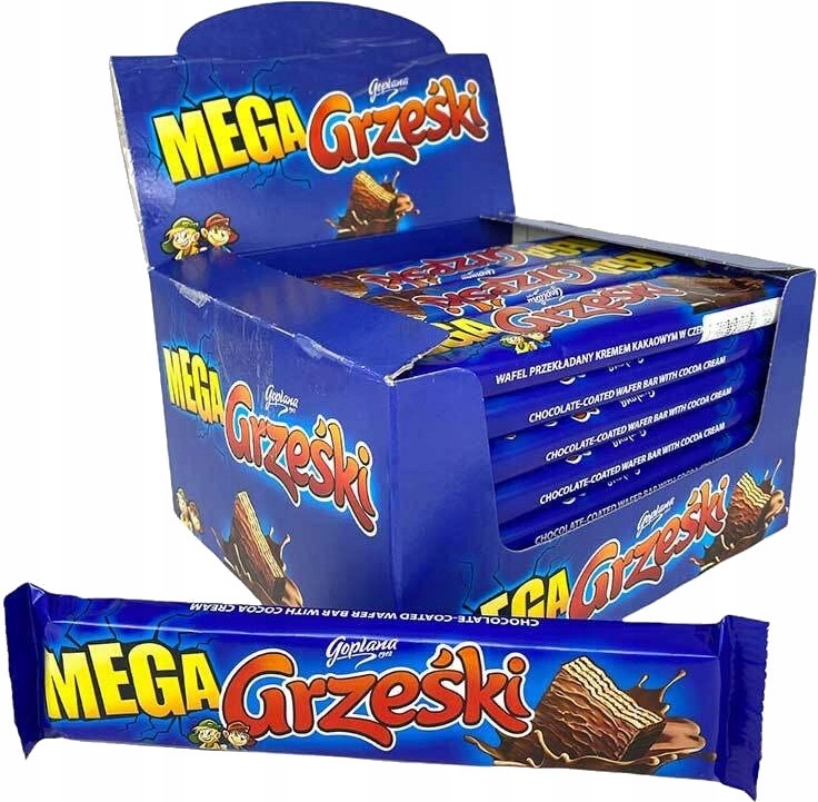 Levně Grześki oplatky překládané kakaovým krémem v čokoládě 48g 32ks