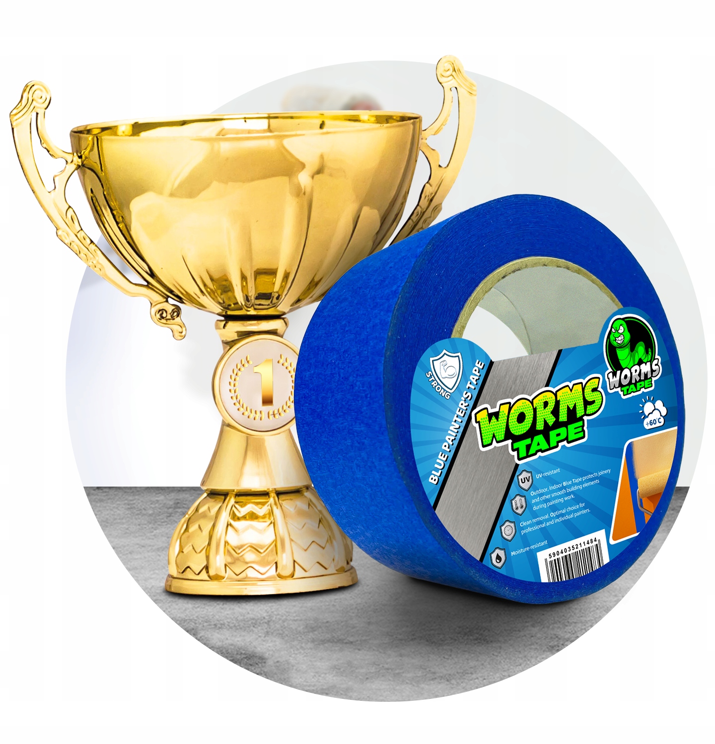 WORMS TAPE TAŚMA MALARSKA NIEBIESKA 30mm 50m 40szt EAN (GTIN) 5904035212122