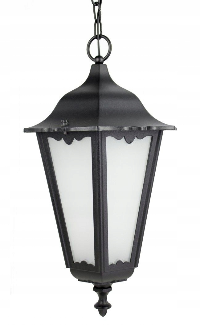 Zahradní závěsná terasová lampa černá skleněná na řetězu IP43 Su-ma