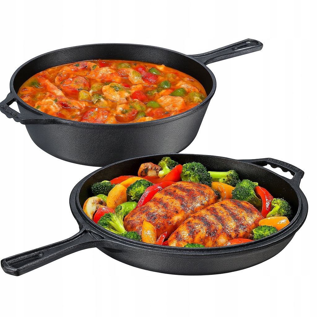 Pánev Litinová Rendlík Hrnec 26 cm Indukce Plyn Ohnisko Gril Trouba