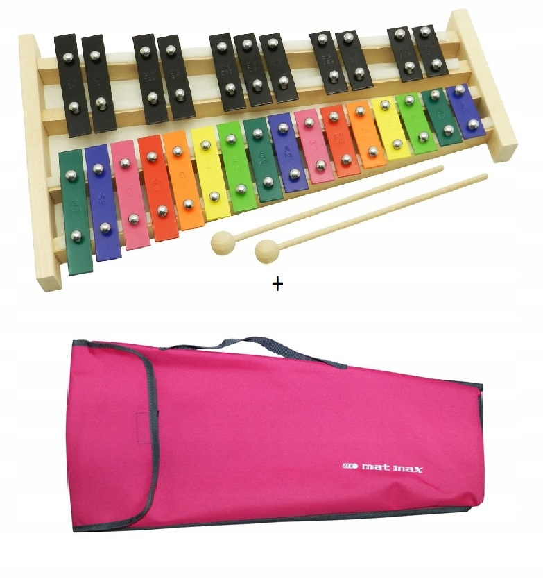 MAT MAX DZWONKI CHROMATYCZNE KOLOROWE 27 TON - ZESTAW Z RÓŻOWYM POKROWCEM