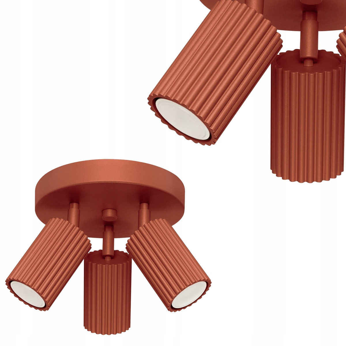 Stropní svítidlo Karbon reflektory na kulaté cihlové základně Sollux