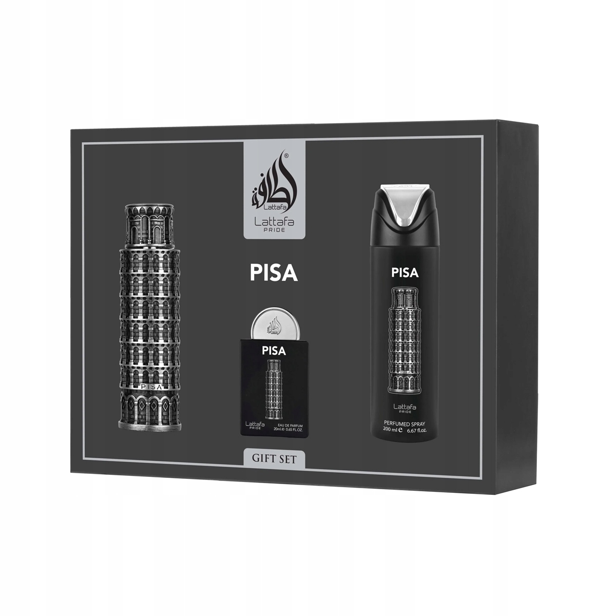 Lattafa Pride Pisa Edp 100 ml Edp 20 ml tělový sprej 200 ml Unisex