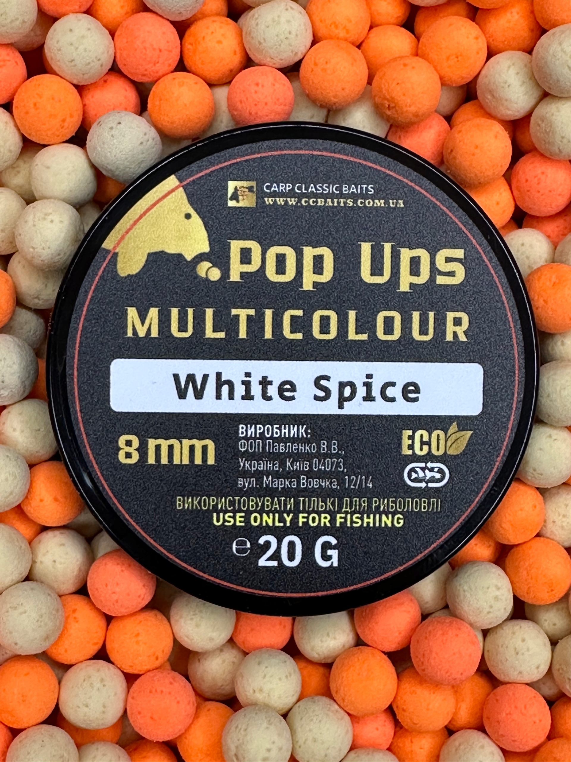 Kulki Carp Classic Baits Pop Ups 8 MM Multicolour White Spice