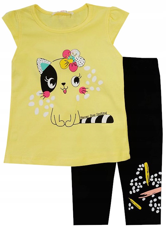 

Komplet Tunika Legginsy Kotek żółty 92 J233E
