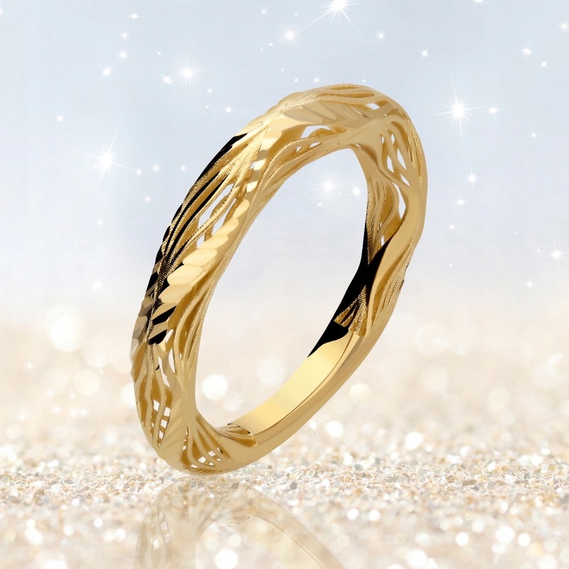 Złoty Pierścionek 14K 90057473 GOLD4U Moz