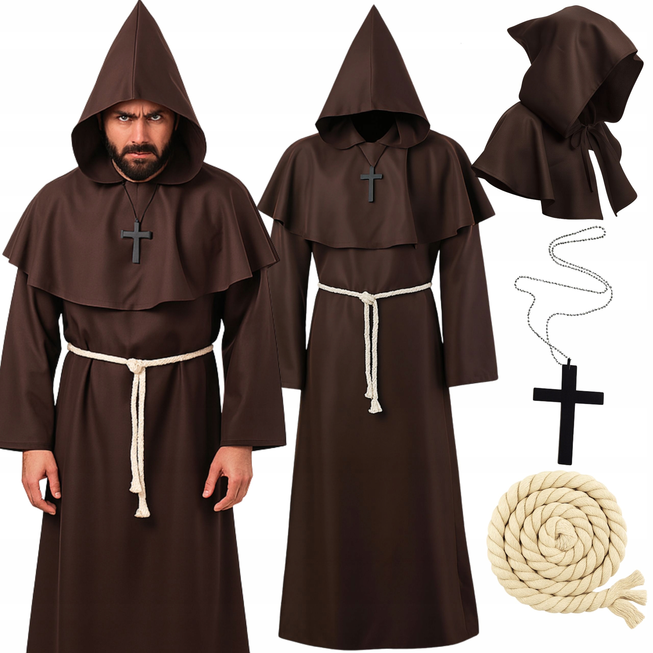 Kostým Převlek Habit Mnich Kněz Řeholník Na Halloween M L