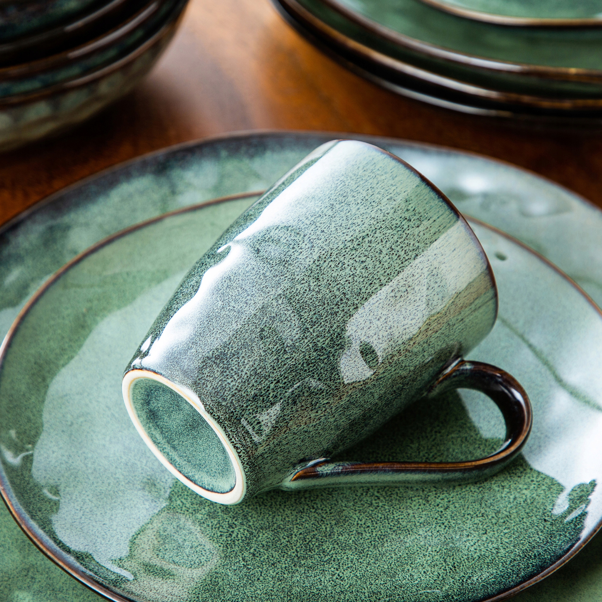 Serwis obiadowy zastawa talerze kamionka prezent Liczba osób 12