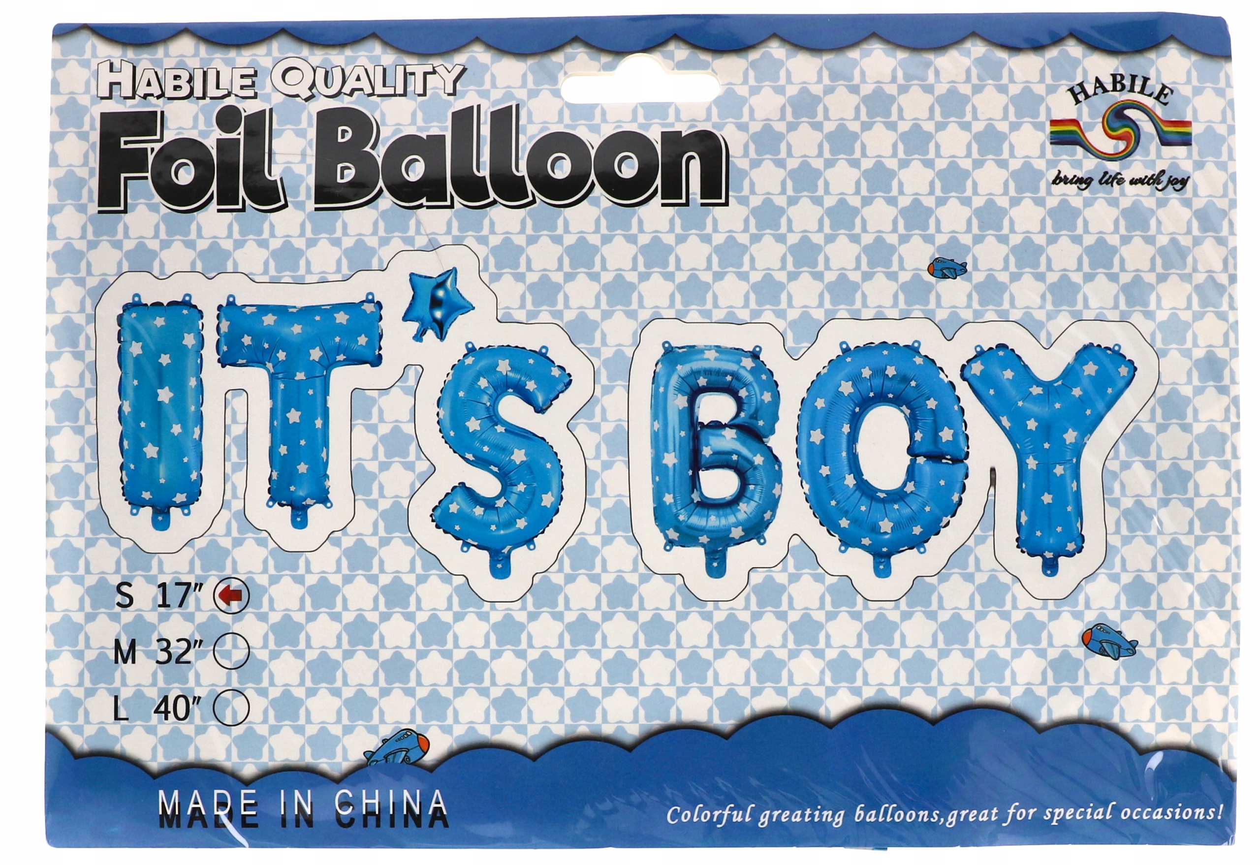 Balony napis baby shower It's a boy niebieski 43cm