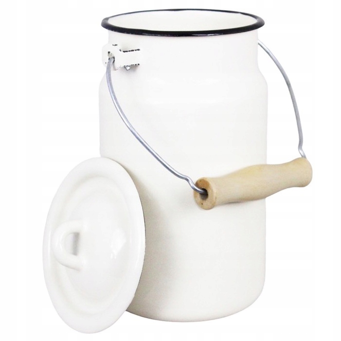 Kuchyňská Nádoba Plechovka na mléko a ovesné vločky smaltovaná 2L