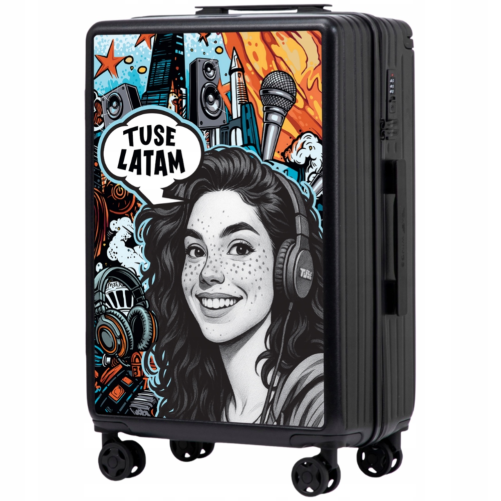 Střední kufr na 4 kolečkách s odolným zavazadlem XXL z Abs na zip Wings