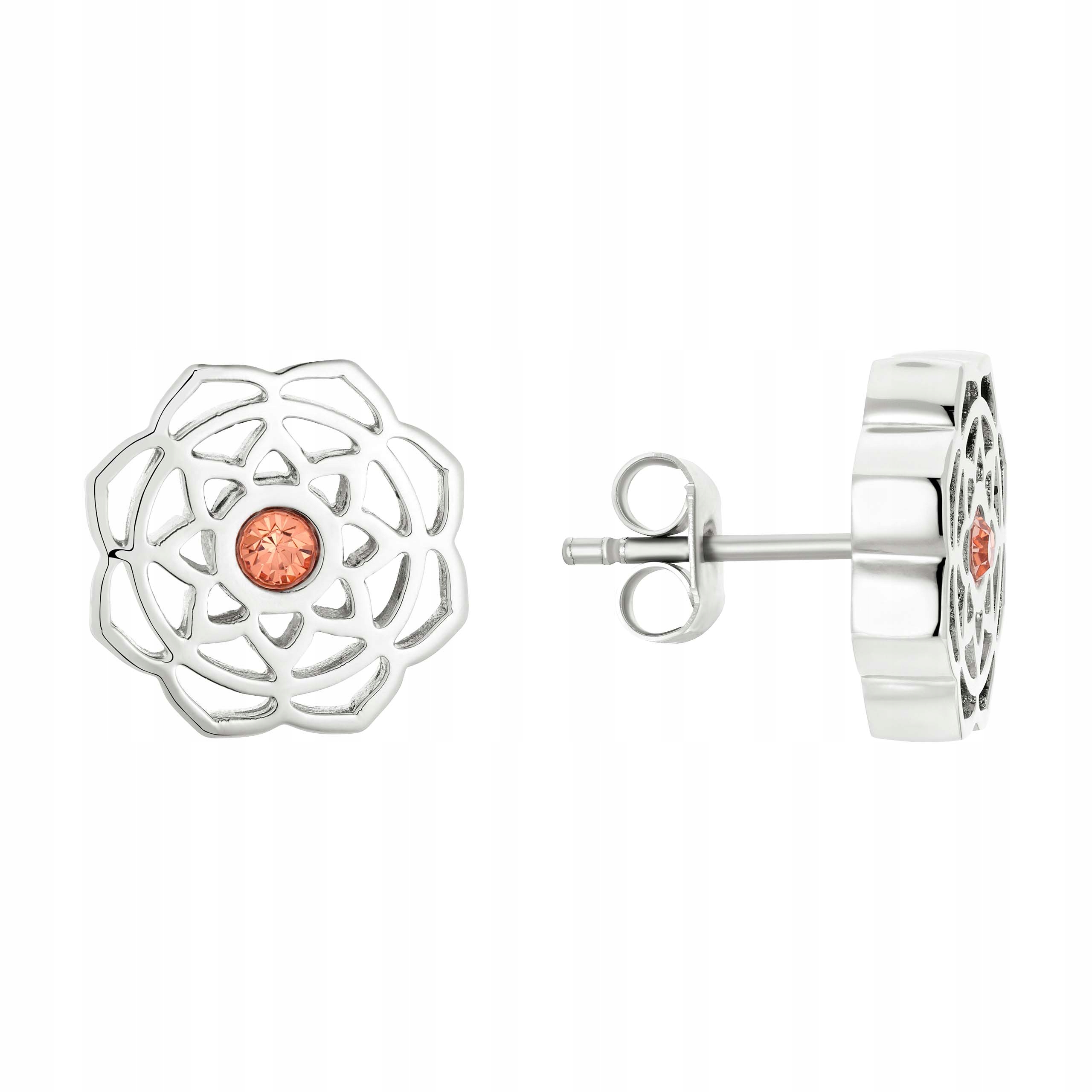 Náušnice Květina s křišťálem Ocel Chirurgická tyčinka Elegantní