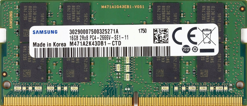 Pamięć PC4 DDR4 Samsung 16GB 2666V M471A2K43DB1-CTD