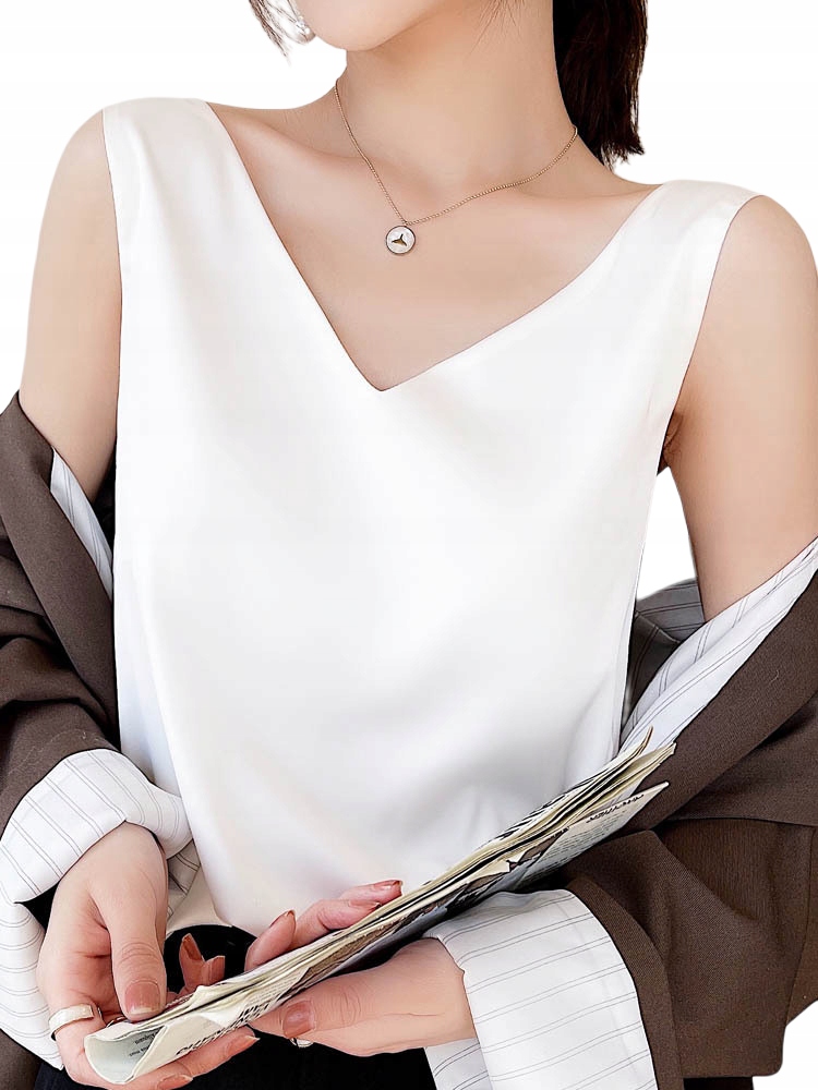 ELEGANCKA BLUZKA KOSZULKA NA RAMIĄCZKACH LUŹNA TOP Marka inna