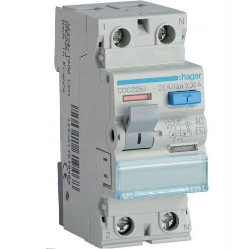 Proudový Spínač Diferenciálu 2P 25A 30MA Ac Na Din Lištu