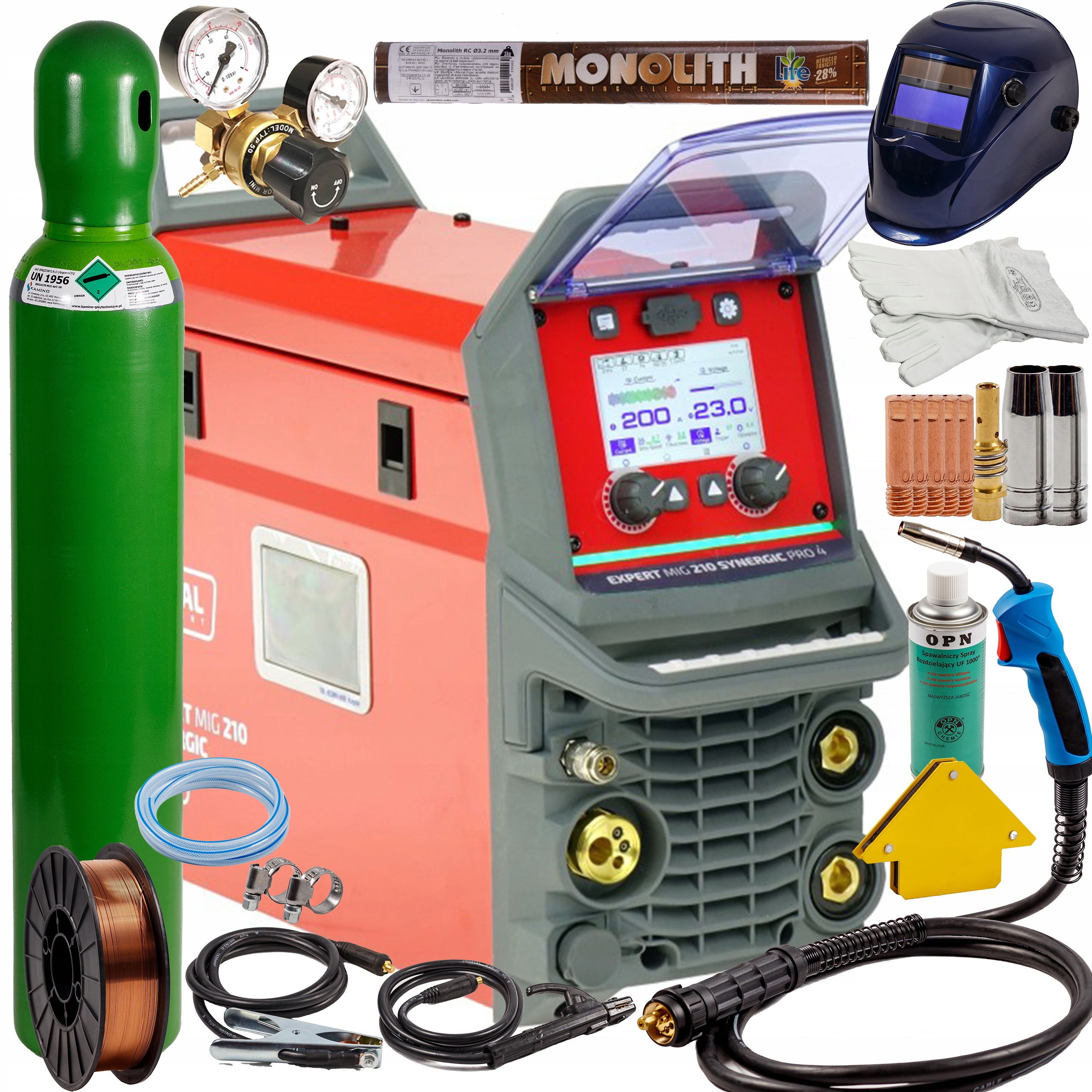 Spawarka Migomat 200A Mig Mma Tig Expert 210 Synergia Pro4 Ideal zestaw 1