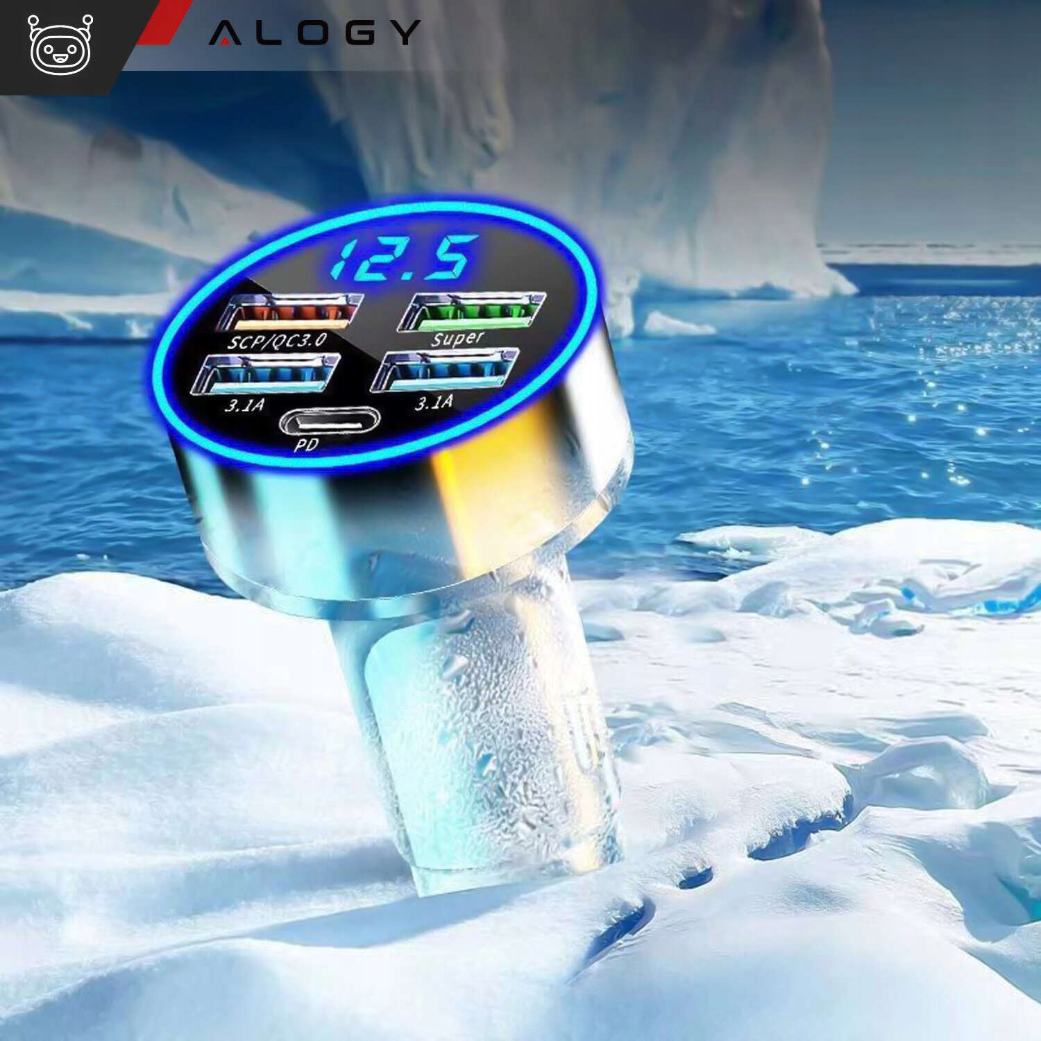 ŁADOWARKA SAMOCHODOWA 4X USB QC 3.0 + USB C PD 20W SZYBKA MOCNA DO TELEFONU Zgodność ze standardem Quick Charge 1.0 Quick Charge 2.0 Quick Charge 3.0