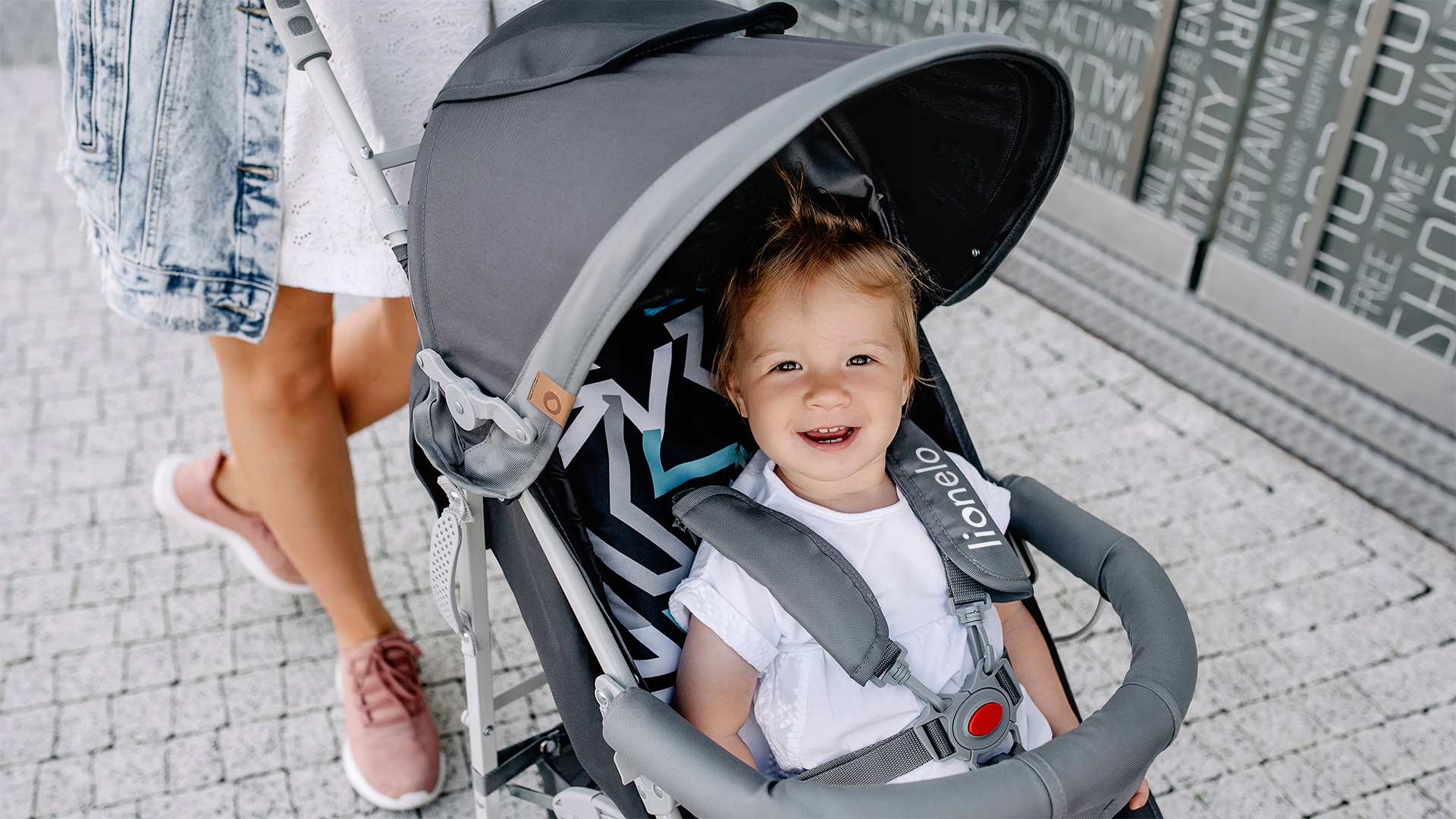 LEKKI WÓZEK SPACEROWY DZIECIĘCY SPACERÓWKA SZYBKIE SKŁADANIE LIONELO ELIA Wysokość produktu 105 cm