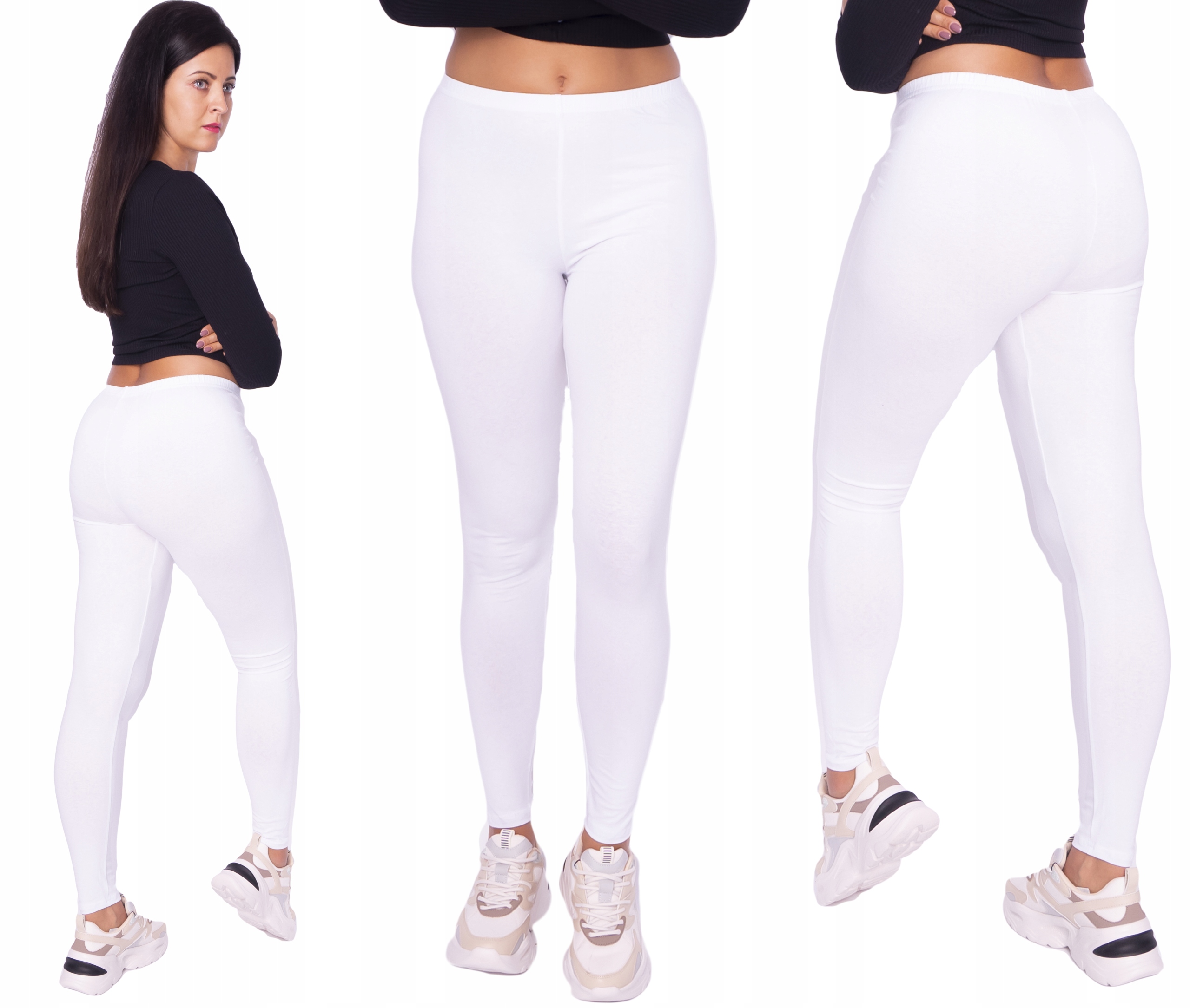 

Legginsy Bawełniane Getry długie Biały rozm 3XL