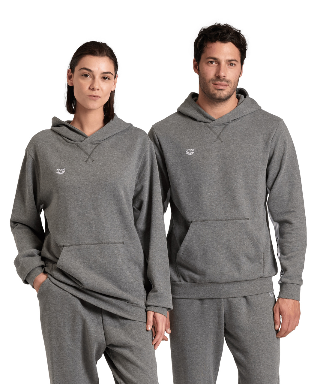 Mikina Arena Arena Icons Hooded Sweat Solid Dark Grey Heather-white-black Xs