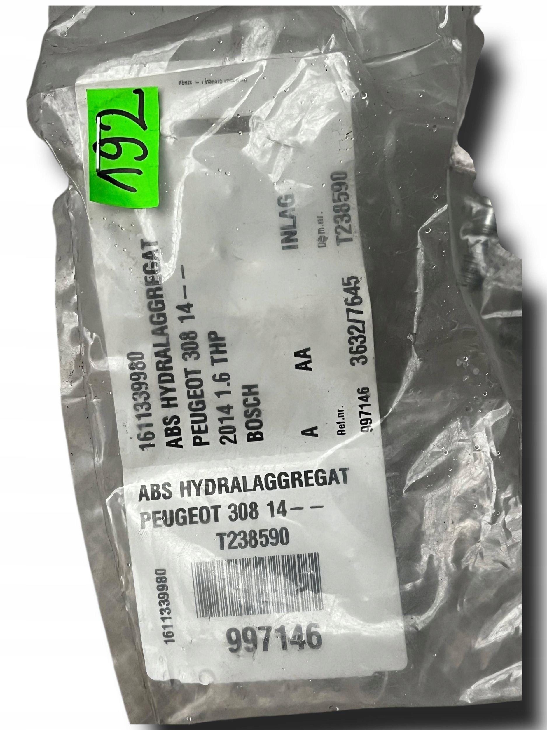 Pompa ABS ABSU PEUGEOT 308 II 9805825380 !J