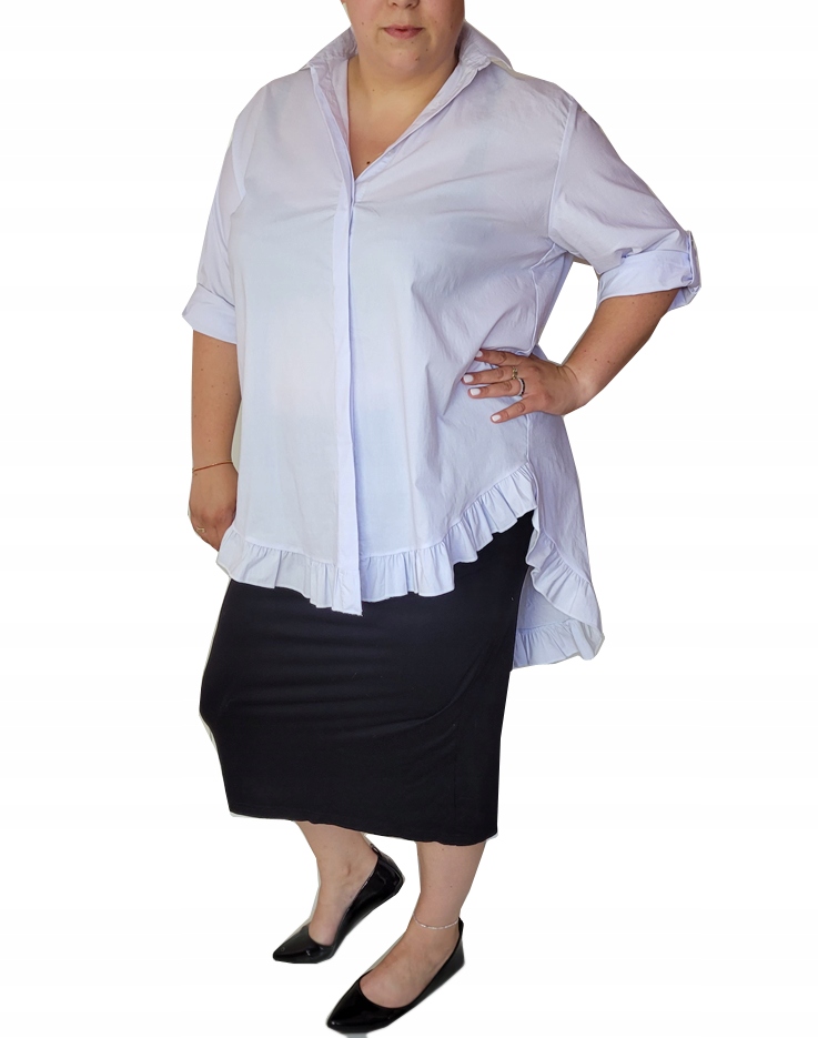 Długa koszula tunika FALBANKA 50/52 4xl 5xl czerwona Rozmiar 4XL/5XL