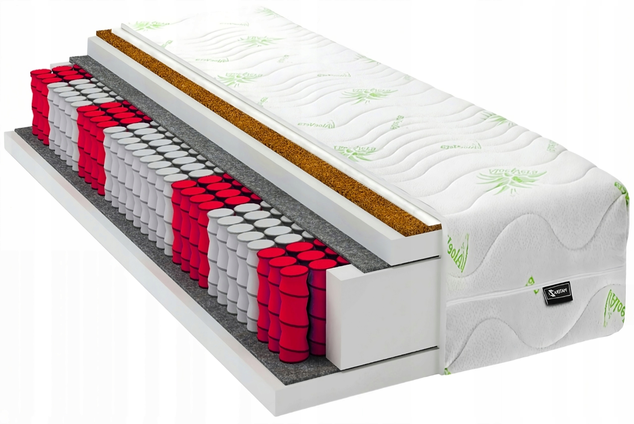 Matrace 140x200 taštičková Středně Tvrdá kapsa Max 21 cm Aloe Vera Kokos