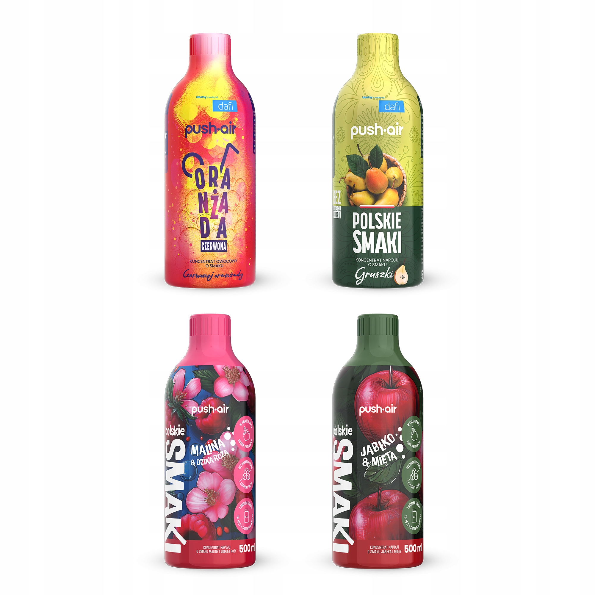 Zestaw PushAir 4 syropy Dafi Polskie Smaki 500ml