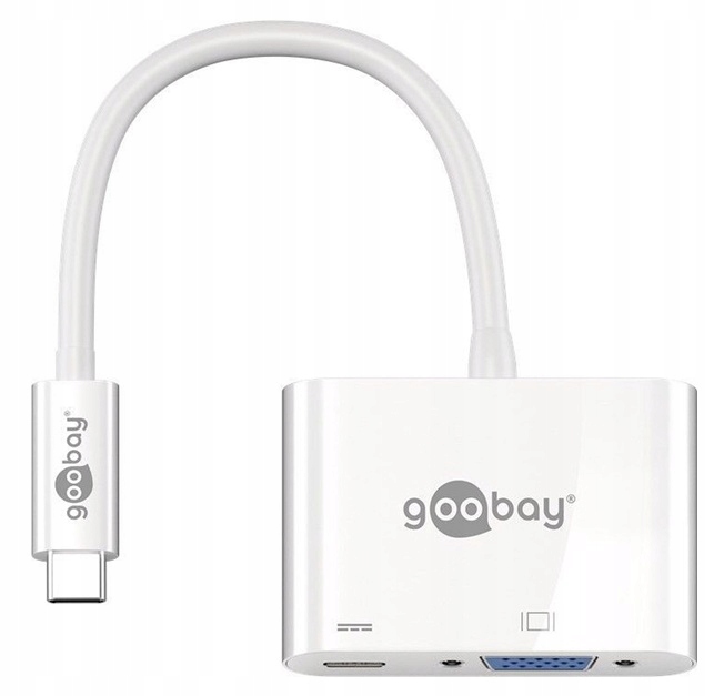 Adapter Przejściówka ze Złącza Usb Typ C na Vga Usc-c Goobay Biały