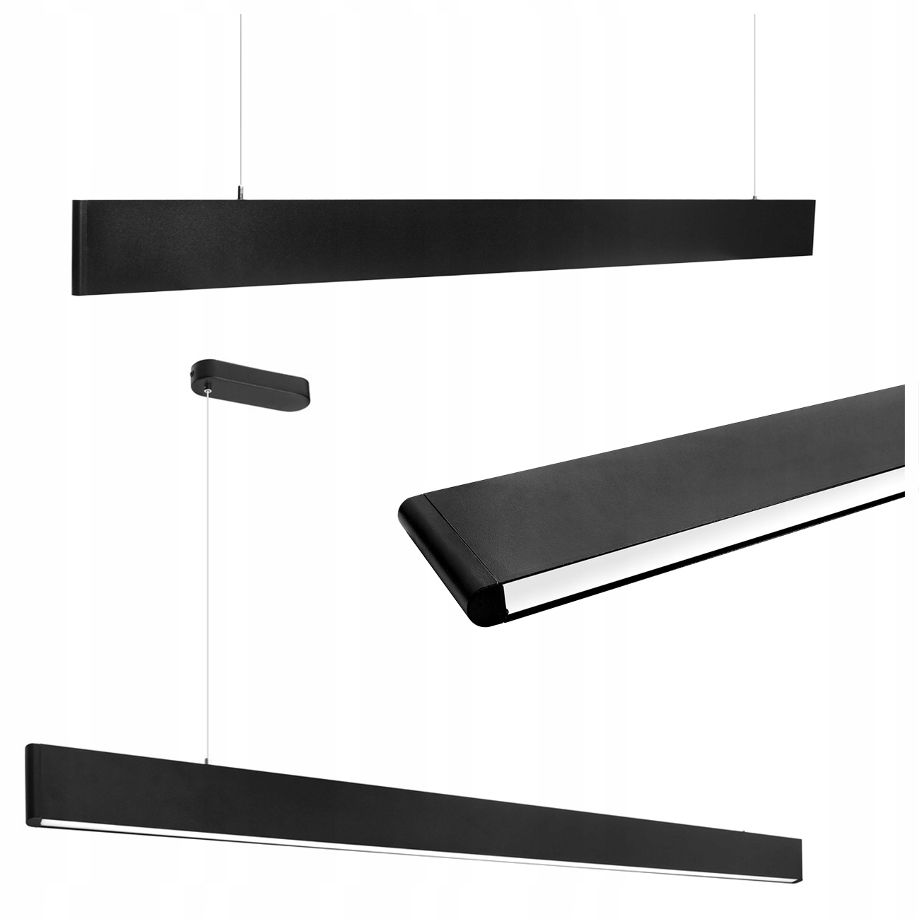 Moderná Závesná Lampa Slim Čierna Led 30W Neutrálna Farba 4000K