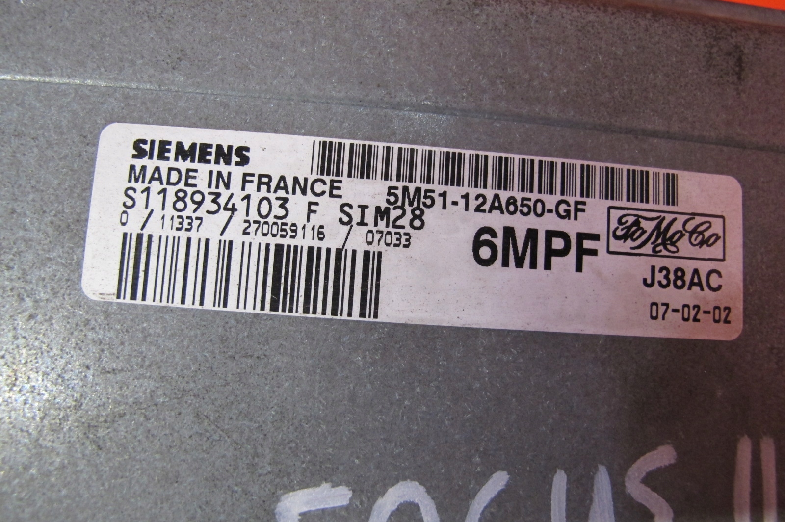 FORD FOCUS 2 II MK2 1.4 B ASDA ASDB control unit computer 5M51-12A650-GF