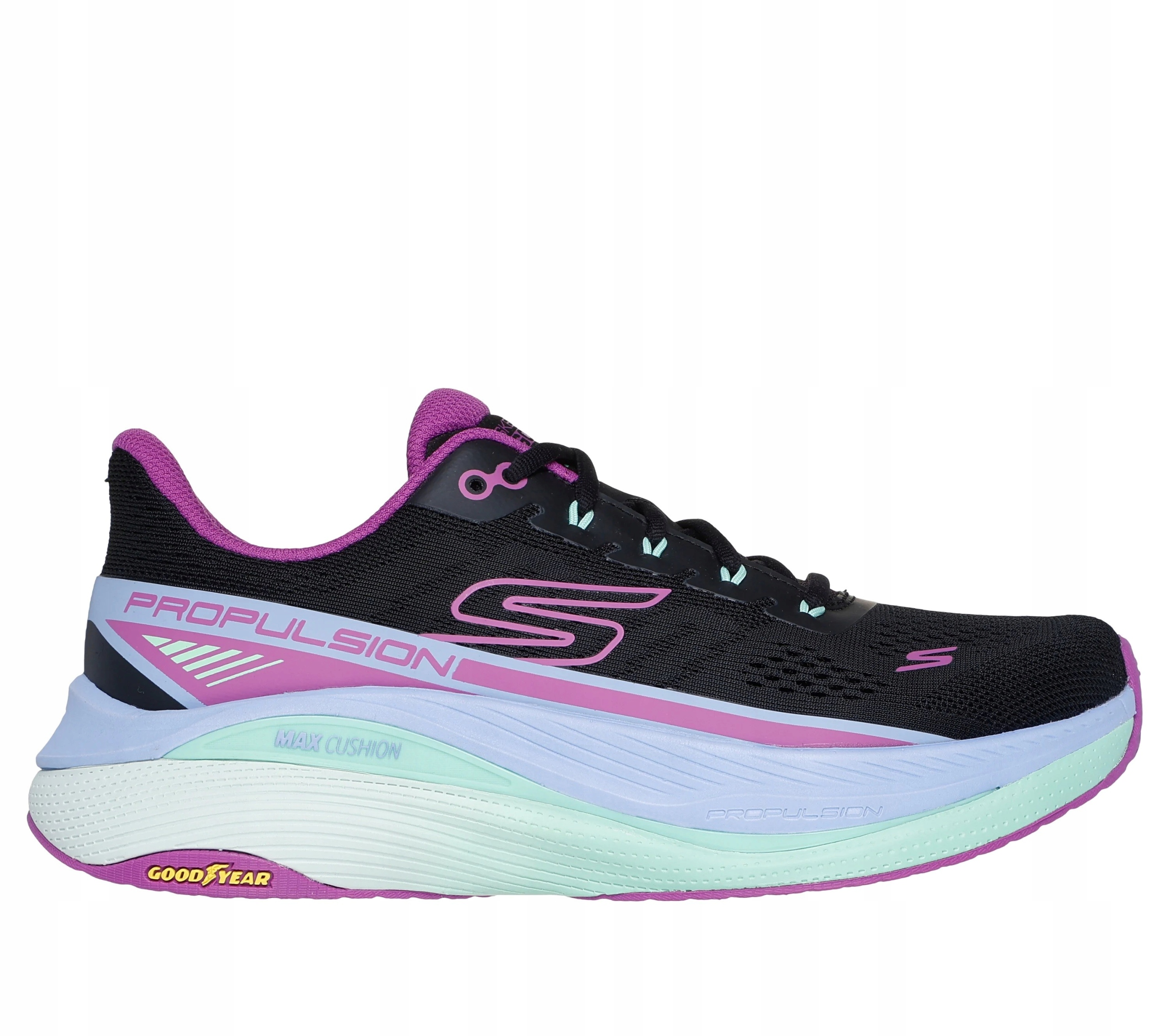 Dámské boty Skechers Max Cushioning Propulsion černo/fialové 128901 B