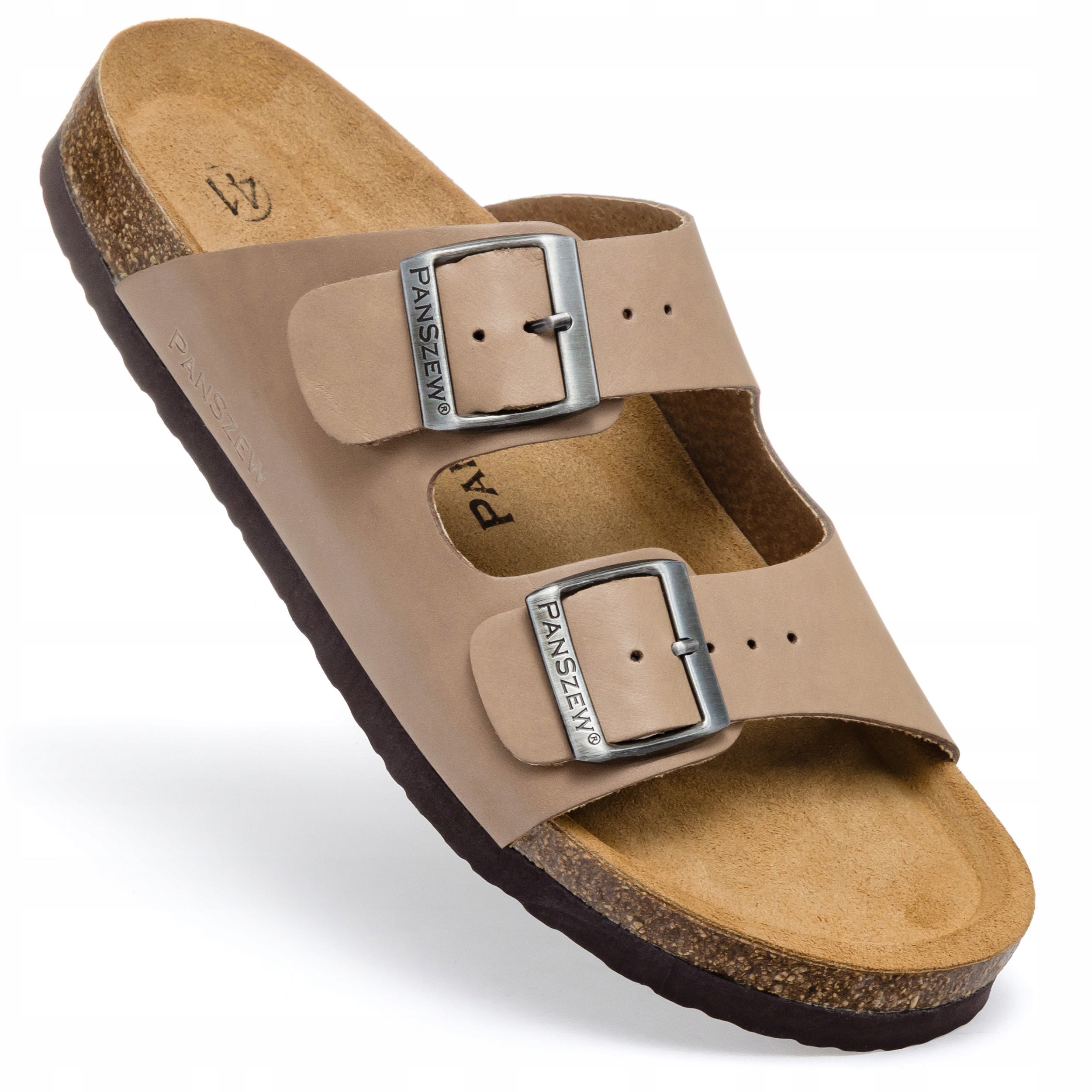 Nazouváky s korkovou ortopedickou obuví Polské béžové PanSzew
