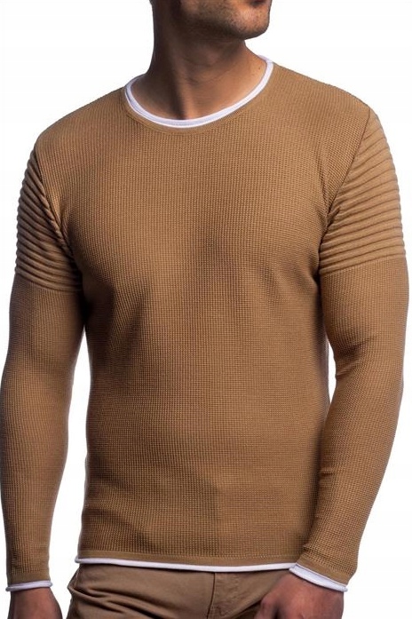 

Dopasowany Sweterek Slim Fit Camel XL