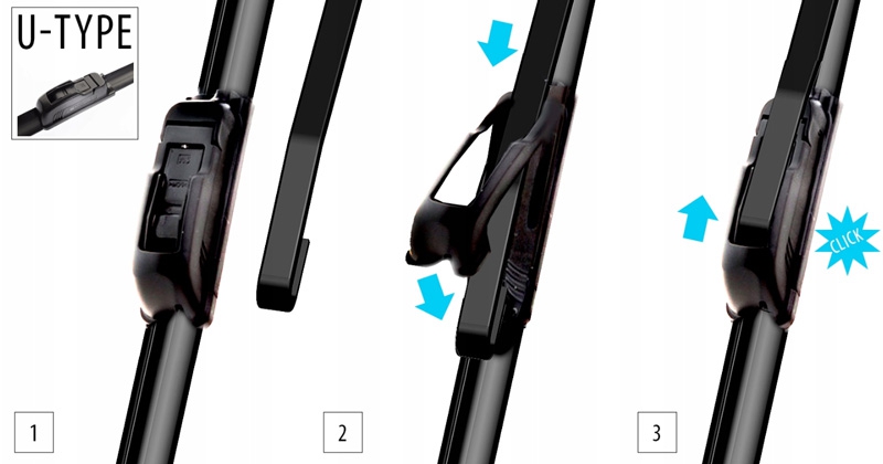 WU650 PIÓRO WYCIERACZKI 650MM OXIMO PREMIUM Strona zabudowy przód