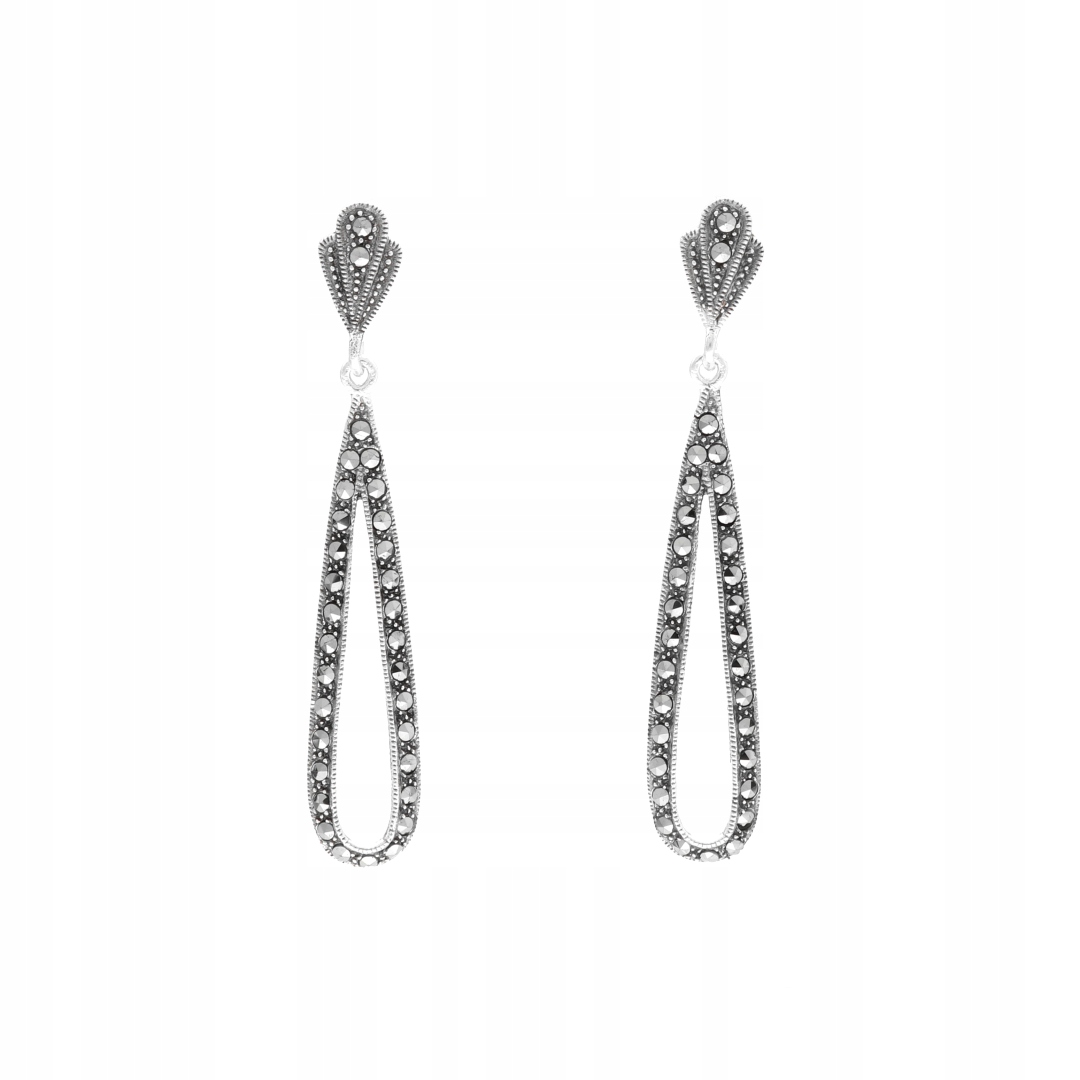 Dlouhé náušnice s markýzami stříbro