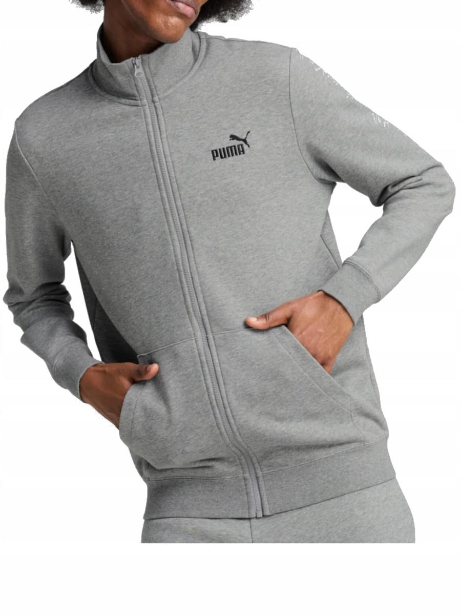 pánská mikina Puma rozepínací 682584-03 na zip bavlněná tepláková šedá M
