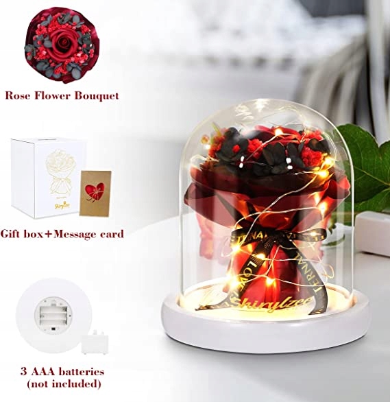 Wieczna róża w szkle bukiet LED prezent dla niej Kod producenta 86213813