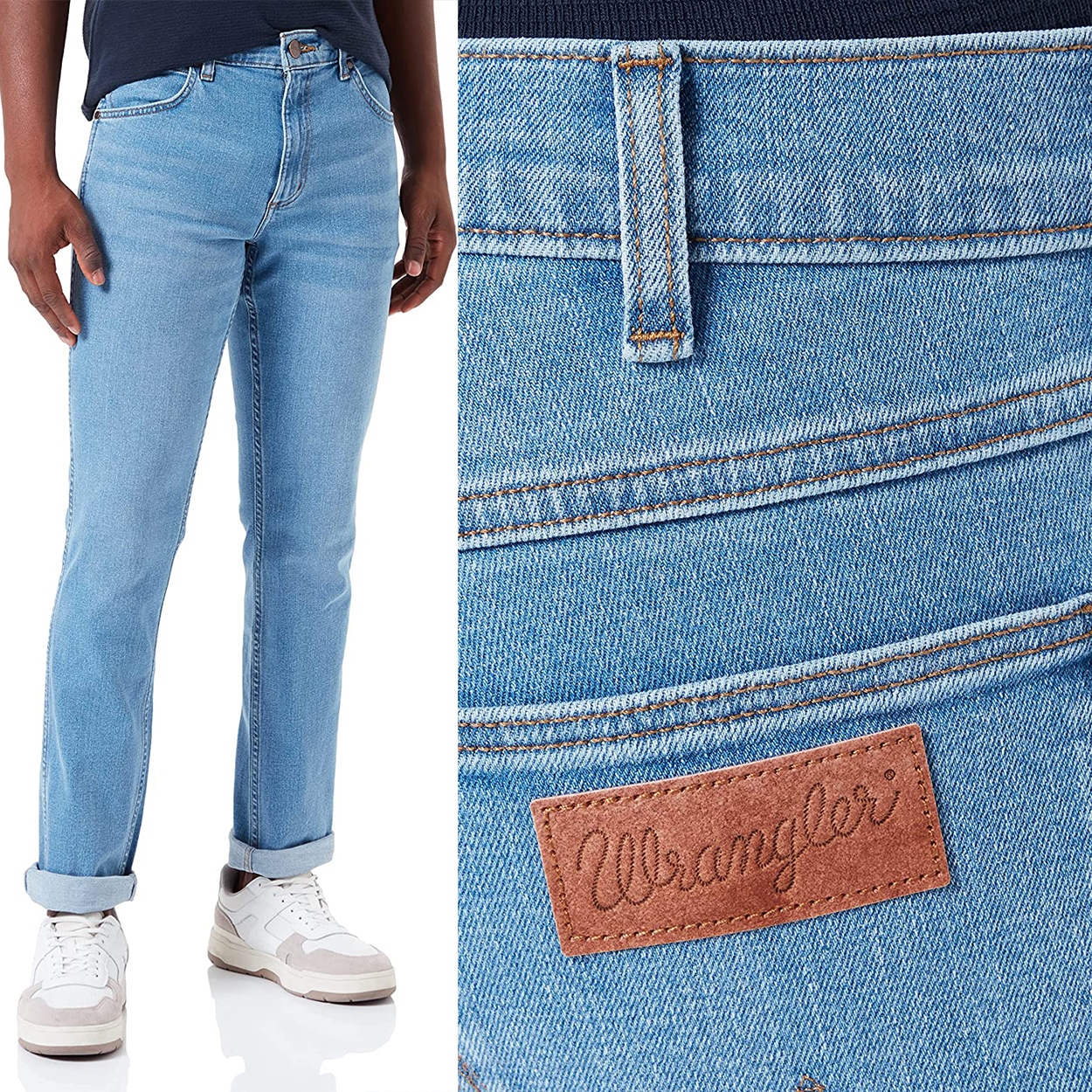 Wrangler Greensboro Lighthouse jednoduché světlé džínové kalhoty W38 L34