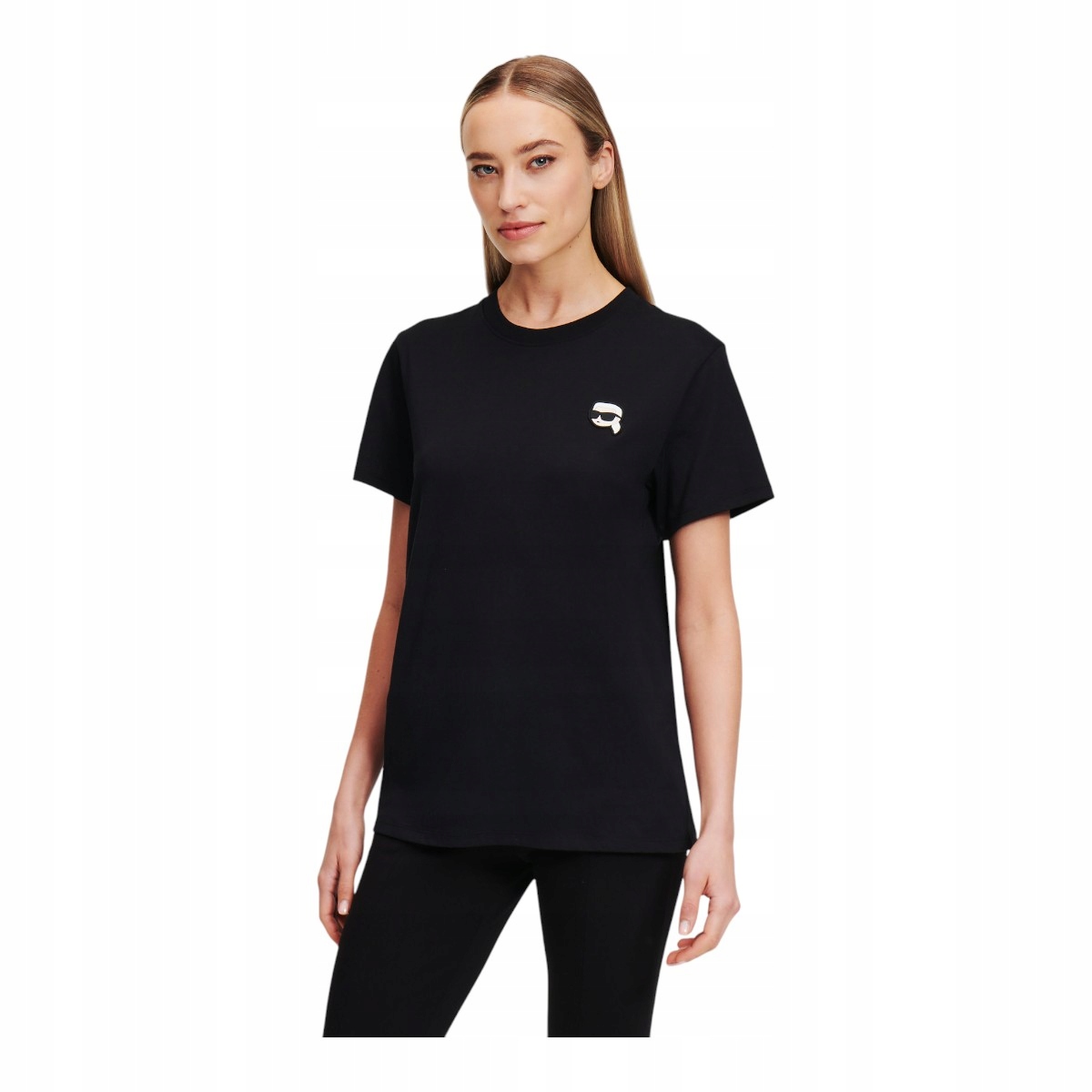 Karl Lagerfeld Tričko Dámské Tričko Ikon Patch T-shirt Černá vel. S