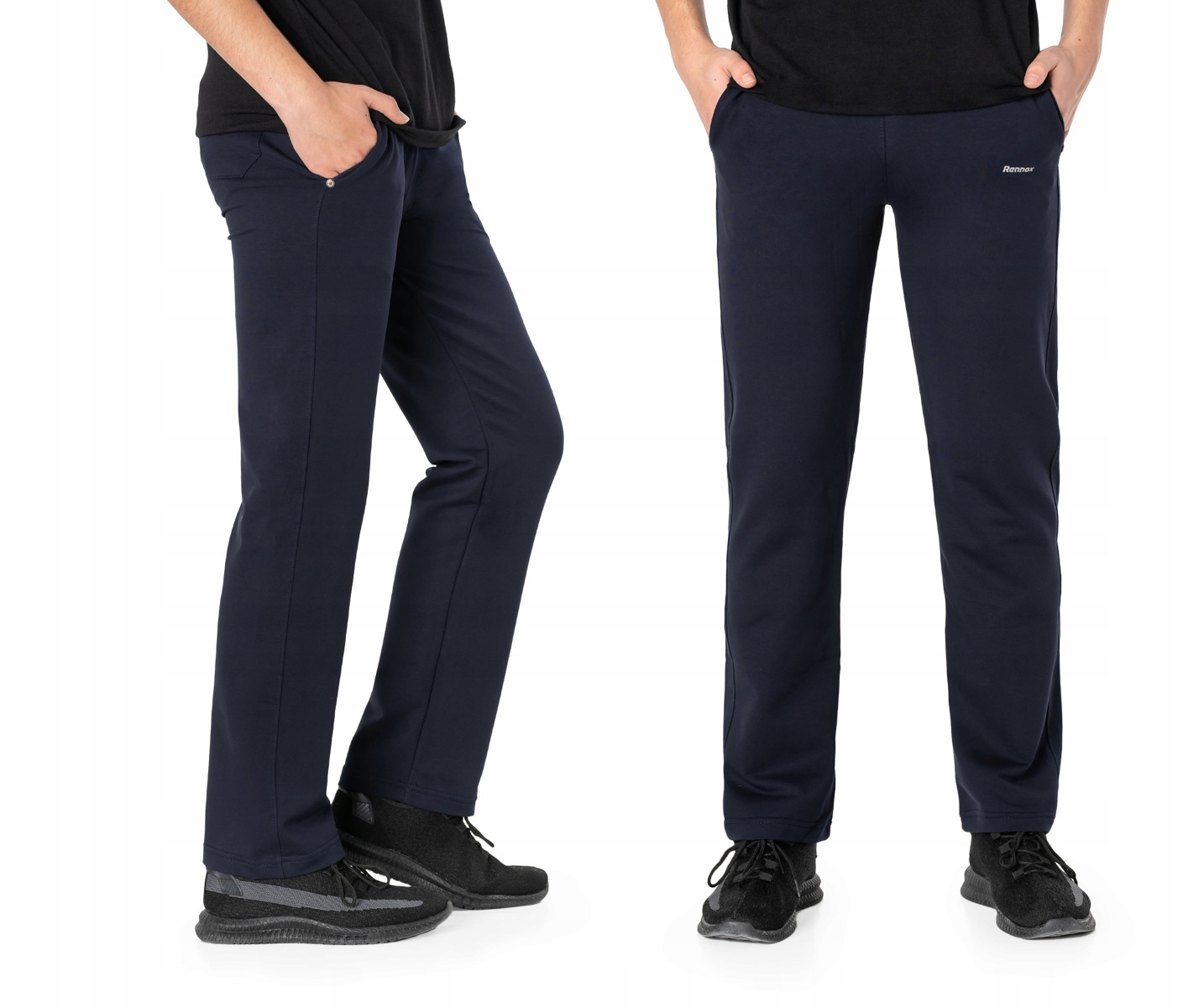 Spodnie Dresowe Męskie Sportowe Dresy z Prostą Nogawką Rennox 122 XXL grana