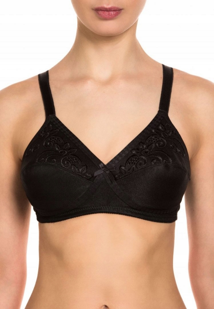 NATURANA 5335 BIUSTONOSZ KLASYCZNY USZTYWNIANY bez fiszbin CZARNY HAFTY 90A Marka Naturana