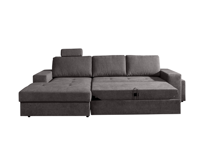 Narożnik LEWY ALICIA + PUFA brązowy ALFA 20 funkcja spania wygodny Marka inna